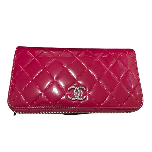 CHANEL Handbags - Authentic Chanel patent quilted long wallet with complete inclusion
